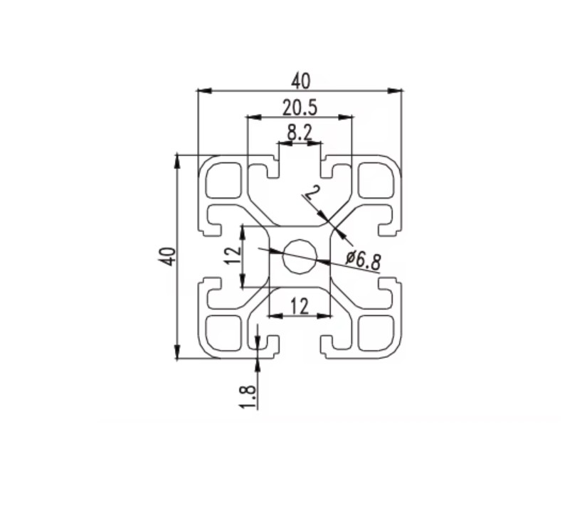 2x OZ4040 140CM Black Anodized 6063-T5 Aluminium Extrusion T-Slot Profile