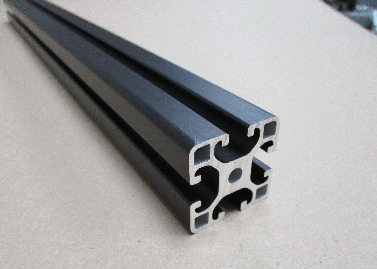 2x OZ4040 140CM Black Anodized 6063-T5 Aluminium Extrusion T-Slot Profile